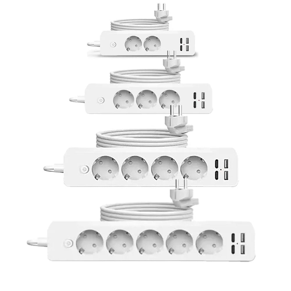 Prelungitor JORTAN 2/3/4/5 Prize, Cablu 2M, 2 Port USB, 2 Port Type-C