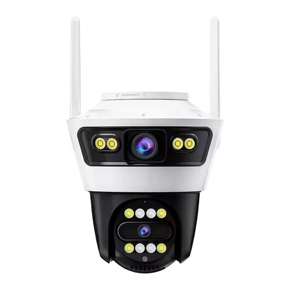 Camera de Supraveghere cu 2 Lentile, PTZ 355°, Jortan JT-4, WiFi, IP66, HD, 6 MP, 1920 x 1080 pixeli ,Aplicatie Yoosee + Card 32GB CADOU