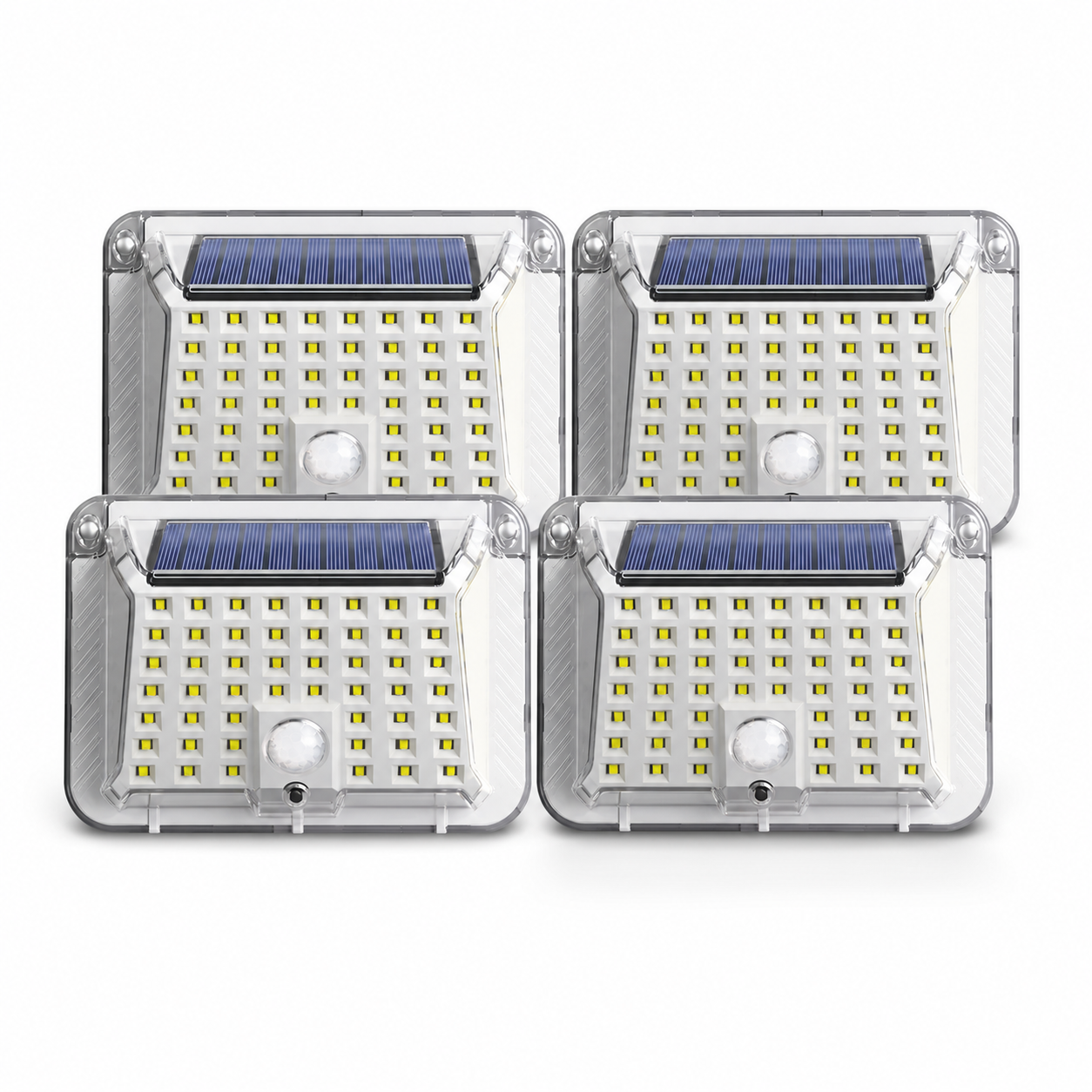 Pachet 4x Lampa Solara Jortan ALB 90LED IP65 Senzor Miscare 3 Moduri de Lumina