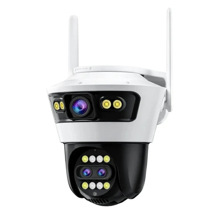 Camera de Supraveghere cu 3 Lentile, PTZ 355°, Jortan JT-5, WiFi, IP66, HD, 9 MP, 1920 x 1080 pixeli ,Aplicatie Yoosee + Card 32GB CADOU