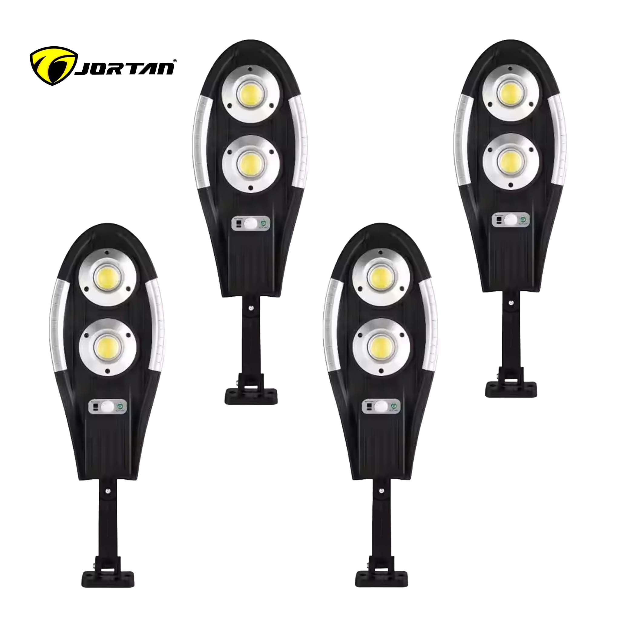 Pachet 4x Lampa Solara Jortan 2 Celule 60COB LED Circular IP67 Senzor de Miscare