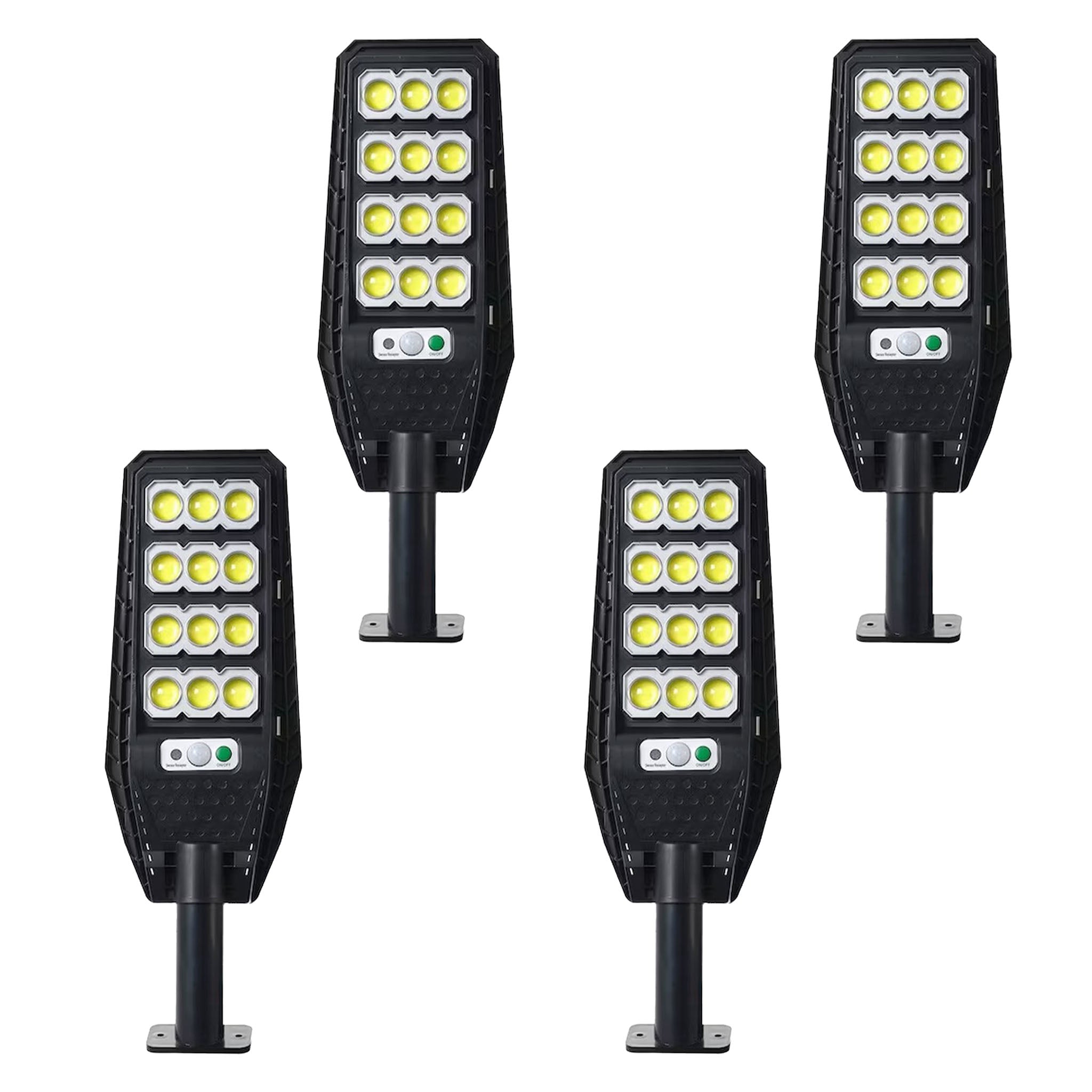 Pachet 4x Lampa Solara Jortan 400COB 12 Celule 264LED Circular IP67 Senzor de Miscare
